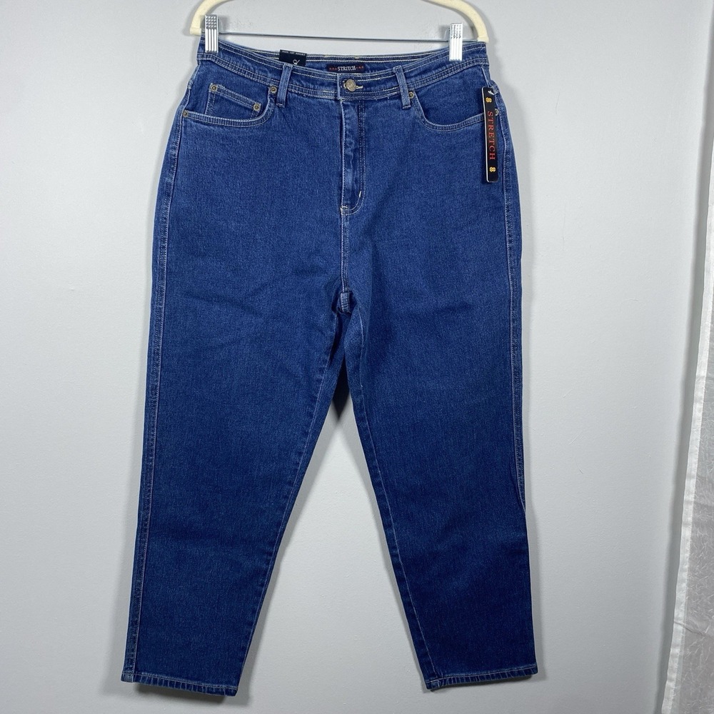 Vintage 90's Bill Blass Stretch Women's Sz 12 P‎ Dark Wash Denim Jeans HIgh Rise